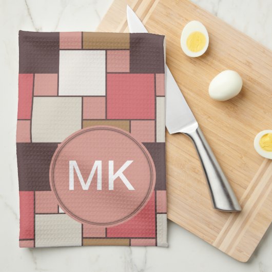 Pompoen Spice Weave Pattern Theedoek (Quarter Fold)