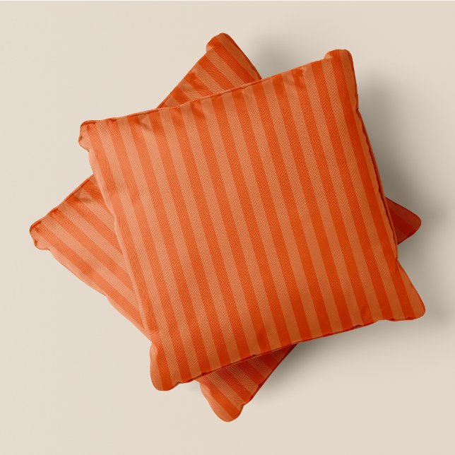 Pompoen Spice-yyyy Sinaasappel & Donker Sinaasappe Kussen (Pumpkin Spice-yyyy Orange & Dark Orange Stripes Throw Pillow)