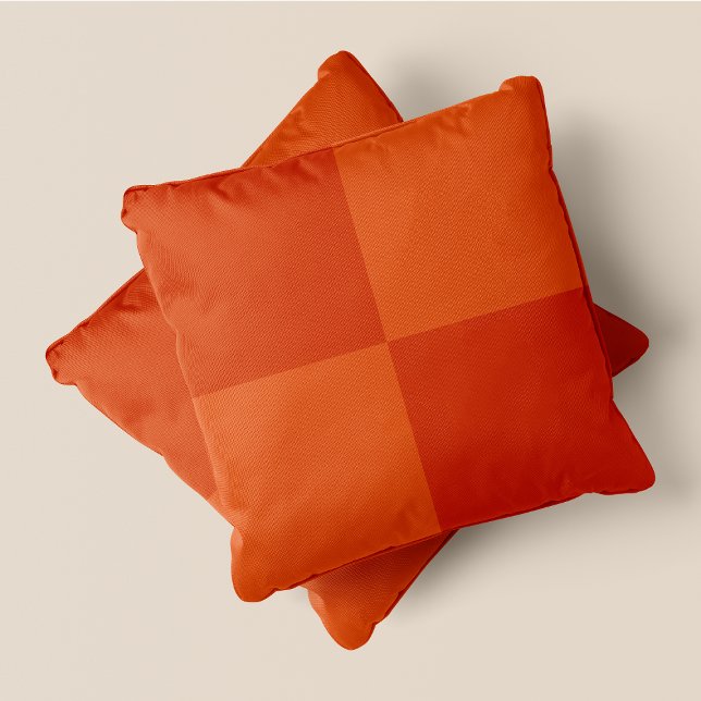 Pompoen Spice-yyyy Sinaasappel & Sinaasappel Grote Kussen (Pumpkin Spice-yyyy Orange & Orange Large Squares Throw Pillow)