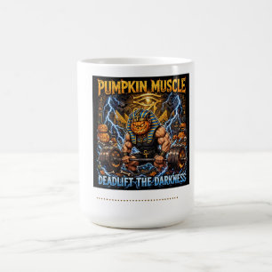 Pompoen Spier Krachttraining Halloween Gym T-shirt Koffiemok