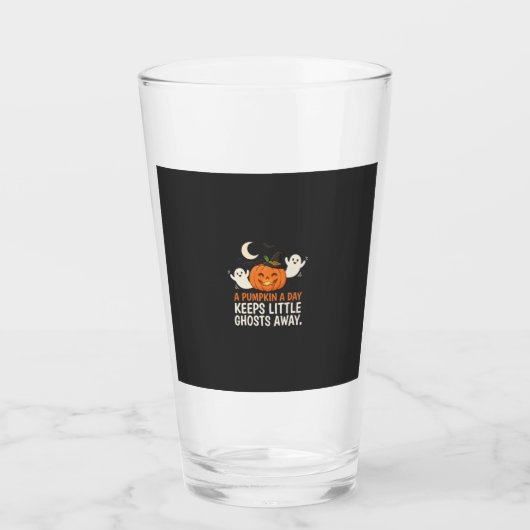 Pompoen Spook Halloween Citaat Ontwerp_1 Glas (Voorkant)