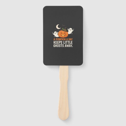 Pompoen Spook Halloween Citaat Ontwerp_1 Handwaaier (Voorkant)