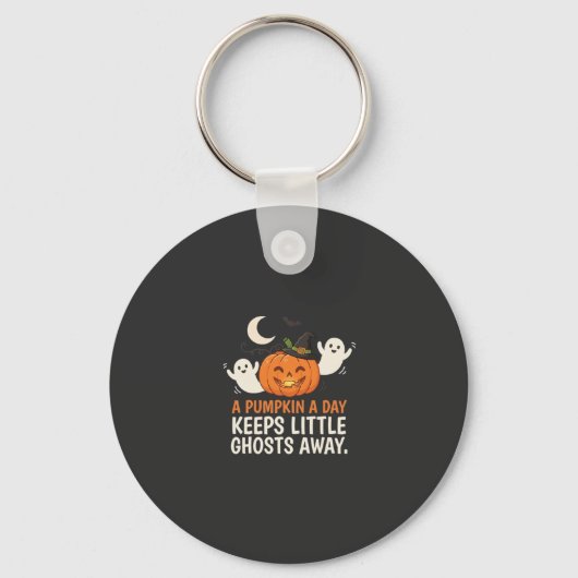Pompoen Spook Halloween Citaat Ontwerp_1 Sleutelhanger (Voorkant)