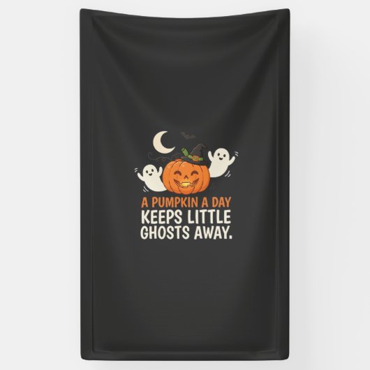 Pompoen Spook Halloween Citaat Ontwerp_1 Spandoek (Verticaal)