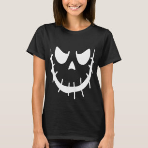 Pompoen Spooky Fun Creepy Jack op Lantern Face T-shirt
