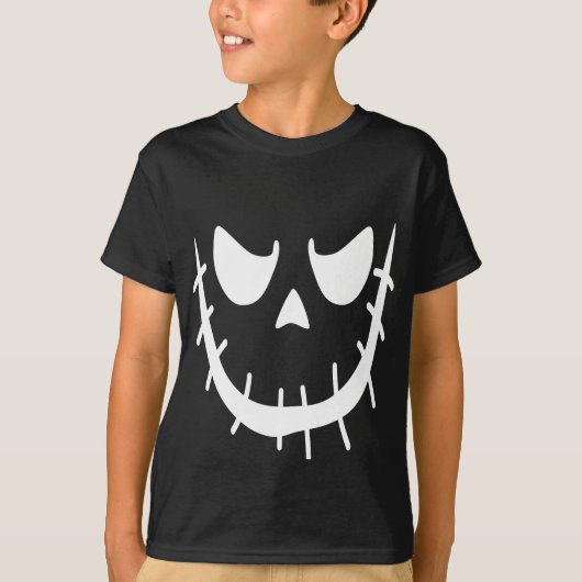 Pompoen Spooky Fun Creepy Jack op Lantern Face T-shirt (Voorkant)