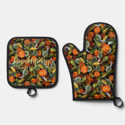 Pompoen, Squash Autumn Harvest Pot Holder Set (Voorkant)
