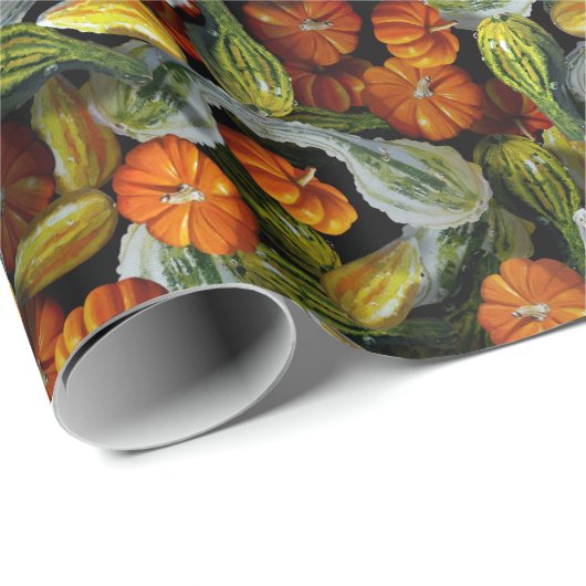 Pompoen, Squash Autumn Harvest Wrapping Paper Cadeaupapier (Rol Hoek)