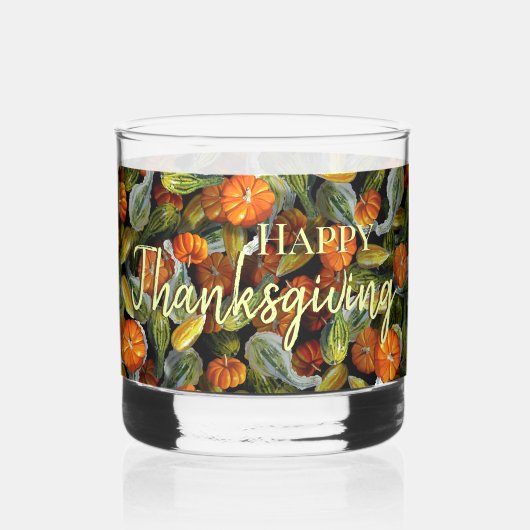 Pompoen, Squash Herfst Oogst Drinkglas Whisky Glas (Achterkant)