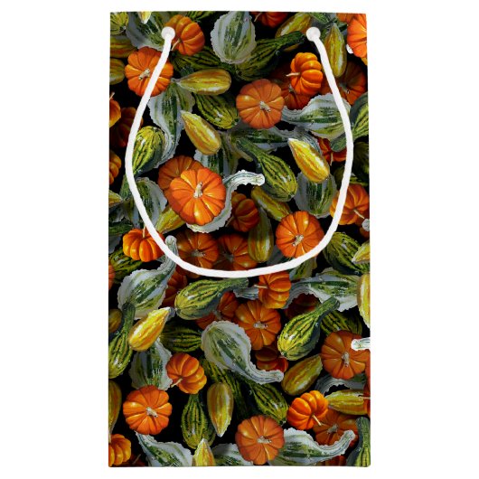 Pompoen, Squash Herfst Oogst Gift Bags Klein Cadeauzakje (Achterkant)