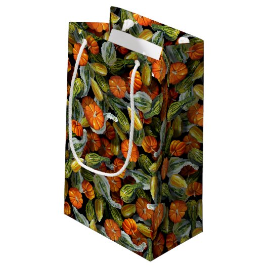 Pompoen, Squash Herfst Oogst Gift Bags Klein Cadeauzakje (Achterkant Gekanteld)