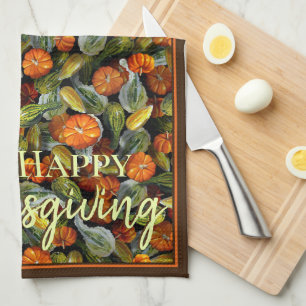 Pompoen, Squash Herfst Oogst Keuken Handdoek