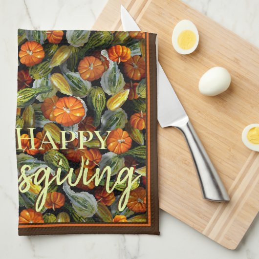 Pompoen, Squash Herfst Oogst Keuken Handdoek (Quarter Fold)