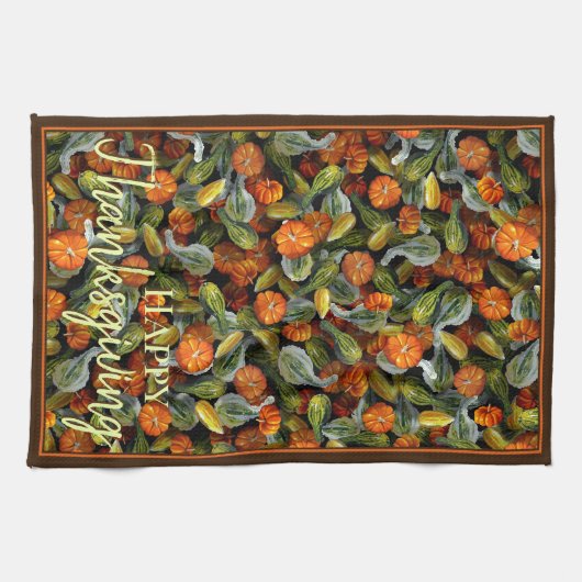 Pompoen, Squash Herfst Oogst Keuken Handdoek (Horizontaal)