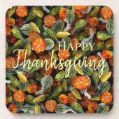 Pompoen, Squash Herfst Oogst Onderzetters (Voorkant)