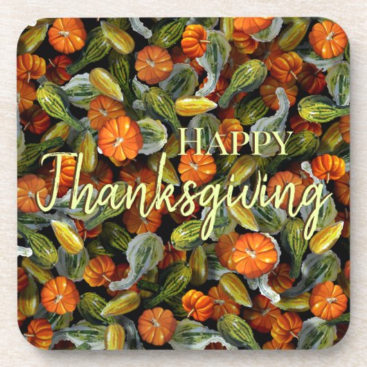 Pompoen, Squash Herfst Oogst Onderzetters (Voorkant)