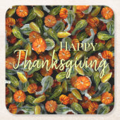 Pompoen, Squash Herfst Oogst Onderzetters (Voorkant)