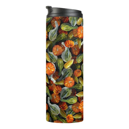 Pompoen, Squash Herfst Oogst Tumbler Thermosbeker (Geroteerd rechts)