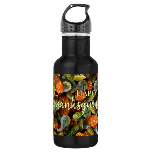 Pompoen, Squash Herfst Oogst Waterfles (Voorkant)