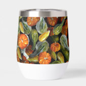 Pompoen, Squash Herfst Oogst Wijn Tumbler (Achterkant)