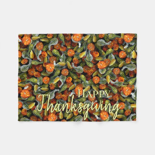 Pompoen, Squash Herfst Oogstdeken Fleece Deken (Voorkant (Horizontaal))