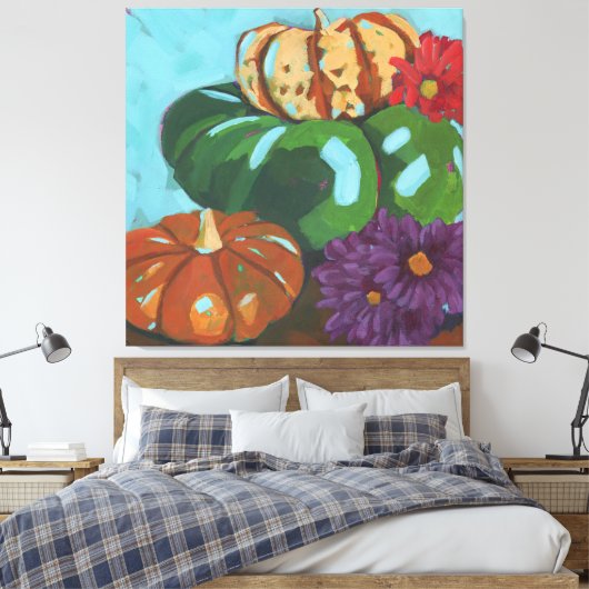 Pompoen stapel canvas afdruk (Insitu (Slaapkamer))