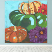 Pompoen stapel canvas afdruk (Insitu (Houten vloer))
