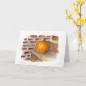 Pompoen Stilleven Watercolor Wenskaart Kaart (Gele Bloem)