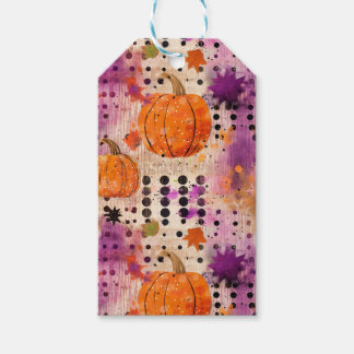 Pompoen Stippen Boho Abstract Patroon Halloween Cadeaulabel