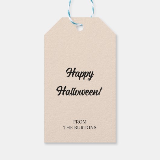 Pompoen Stippen Boho Abstract Patroon Halloween Cadeaulabel (Achterkant)