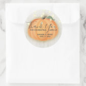 Pompoen String Lights Rustiek Dank u Ronde Sticker (Tas)