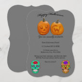 Pompoen Suiker Schedel Halloween Feest Uitnodiging (Voorkant / Achterkant)