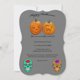 Pompoen Suiker Schedel Halloween Feest Uitnodiging