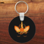 Pompoen Suikermaïs - herfst Herfst Theme Eenhoorn Sleutelhanger (Voorkant)