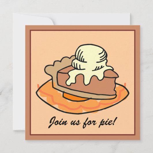 pompoen taart a la mode uitnodiging (Achterkant)