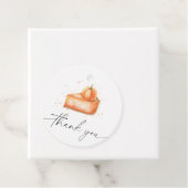Pompoen taart baby shower dank u bedankjes labels (In situ)