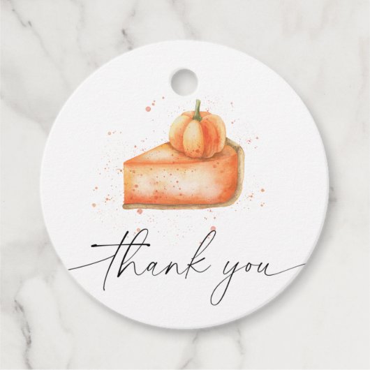 Pompoen taart baby shower dank u bedankjes labels (Voorkant)