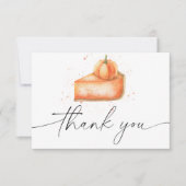 Pompoen taart baby shower dank u bedankkaart (Voorkant)