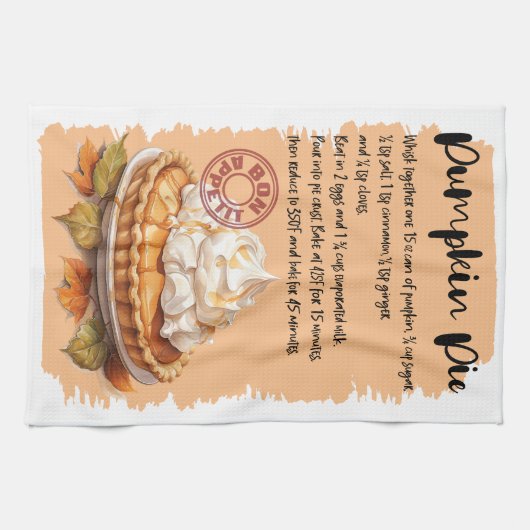 Pompoen taart bakken recept theedoek (Horizontaal)