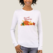 Pompoen, taart, bladeren en "Harvest Blessings Tri-Blend Shirt (Voorkant volledig)