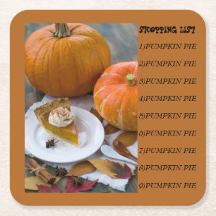POMPOEN TAART, FESTDAGEN LIJST, THANKSGIVING COAST KARTONNEN ONDERZETTERS