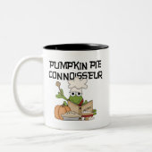 Pompoen taart kenner Tshirts en geschenken Tweekleurige Koffiemok (Links)