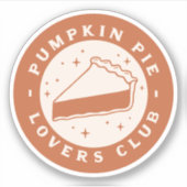 Pompoen taart liefhebbers club sticker (Voorkant)