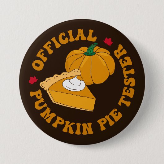 Pompoen taarttester Grappige Kinder Thanksgiving Ronde Button 7,6 Cm (Voorkant)