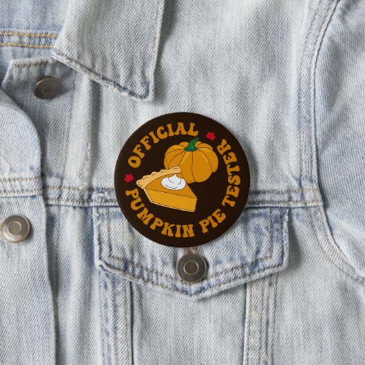 Pompoen taarttester Grappige Kinder Thanksgiving Ronde Button 7,6 Cm (In situ)