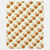 🍂 **Pompoen & Tarwe fleece deken** Deken (Voorkant)