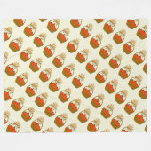 🍂 **Pompoen & Tarwe fleece deken** Deken (Voorkant (Horizontaal))