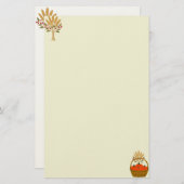 💌 **Pompoen & Tarwe Mand Briefpapier (Voorkant / Achterkant)