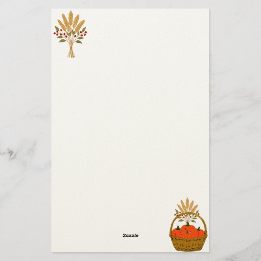 💌 **Pompoen & Tarwe Mand Briefpapier (Achterkant)