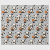 Pompoen Teddy Baby shower Cadeaupapier (Vlak)